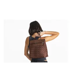 Bolso Mochila Solapa Plisado Trenza Christine