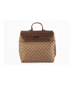 Bolso Mochila Solapa Plisado Trenza Christine