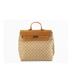 Bolso Mochila Solapa Plisado Trenza Christine