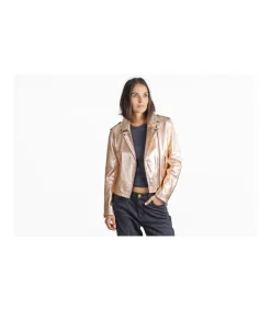 Chaqueta Biker Metalizada