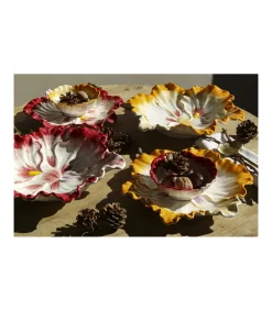 Fuente Plato Flor Pintado A Mano Diametro 28cm Love&home