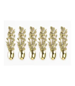 Juego 6 Cucharas Hojas Largo20cm Love&home