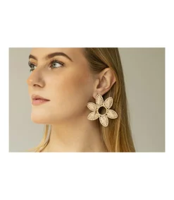 Pendientes Flor Raffia