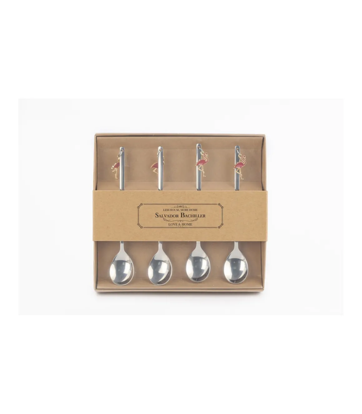 Set De 4 Cucharillas Flamingos Love&home