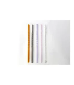 Set De 4 Pajitas Espiral Con Cepillo Love&home