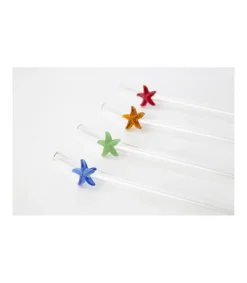 Set De 4 Pajitas Estrellas De Mar Con Cepillo Love&home