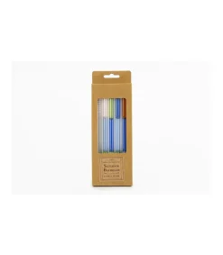 Set De 4 Pajitas Tricolor Con Cepillo Love&home