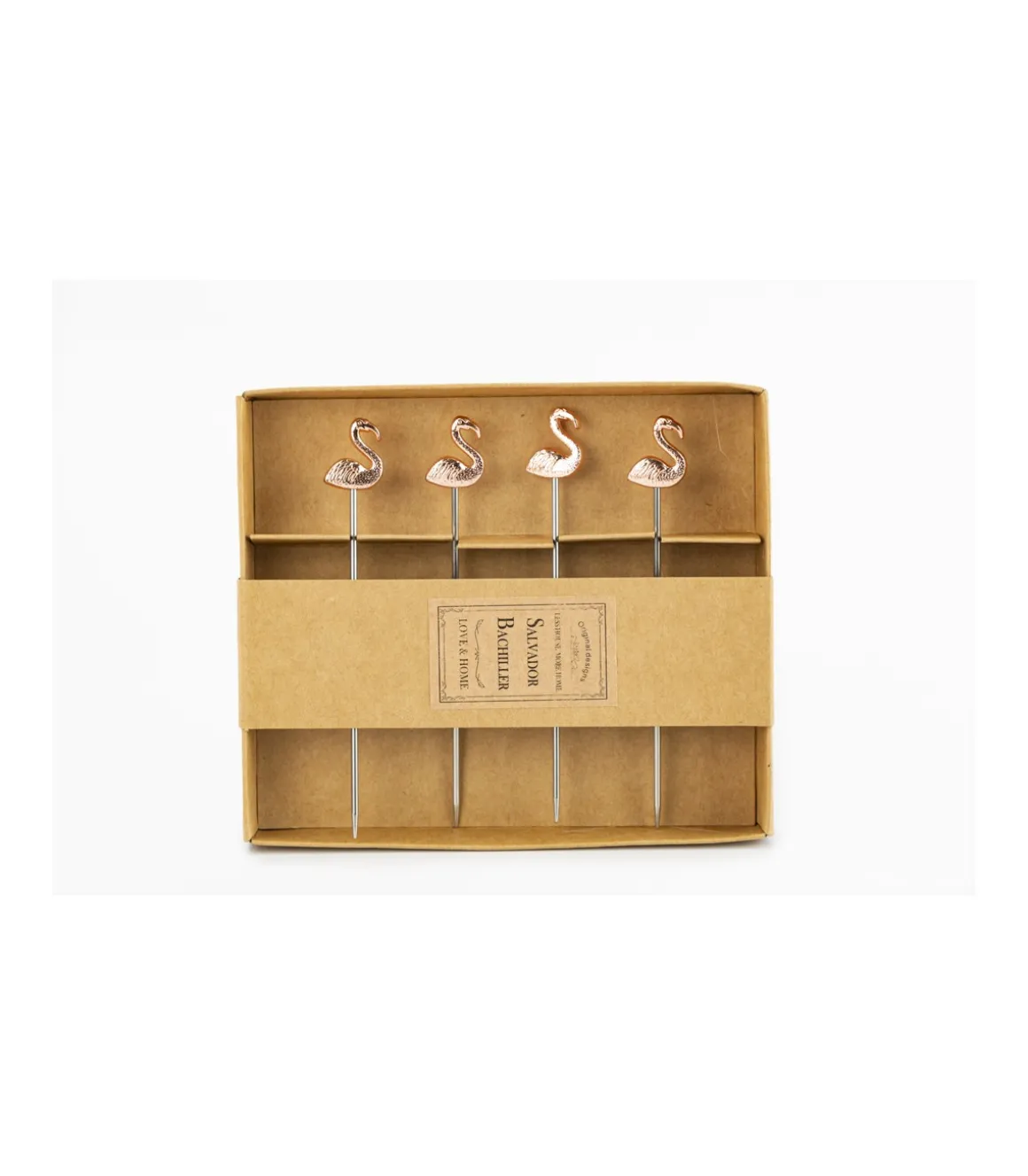 Set De 4 Pinchos Flamingo Love&home