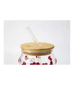 Vaso Con Tapa Bambú Corazones Love&home