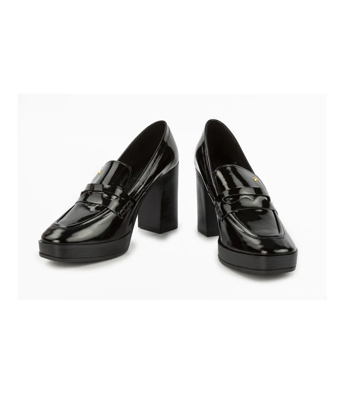 Zapato Mocasin Con Tacon Charol Mauve